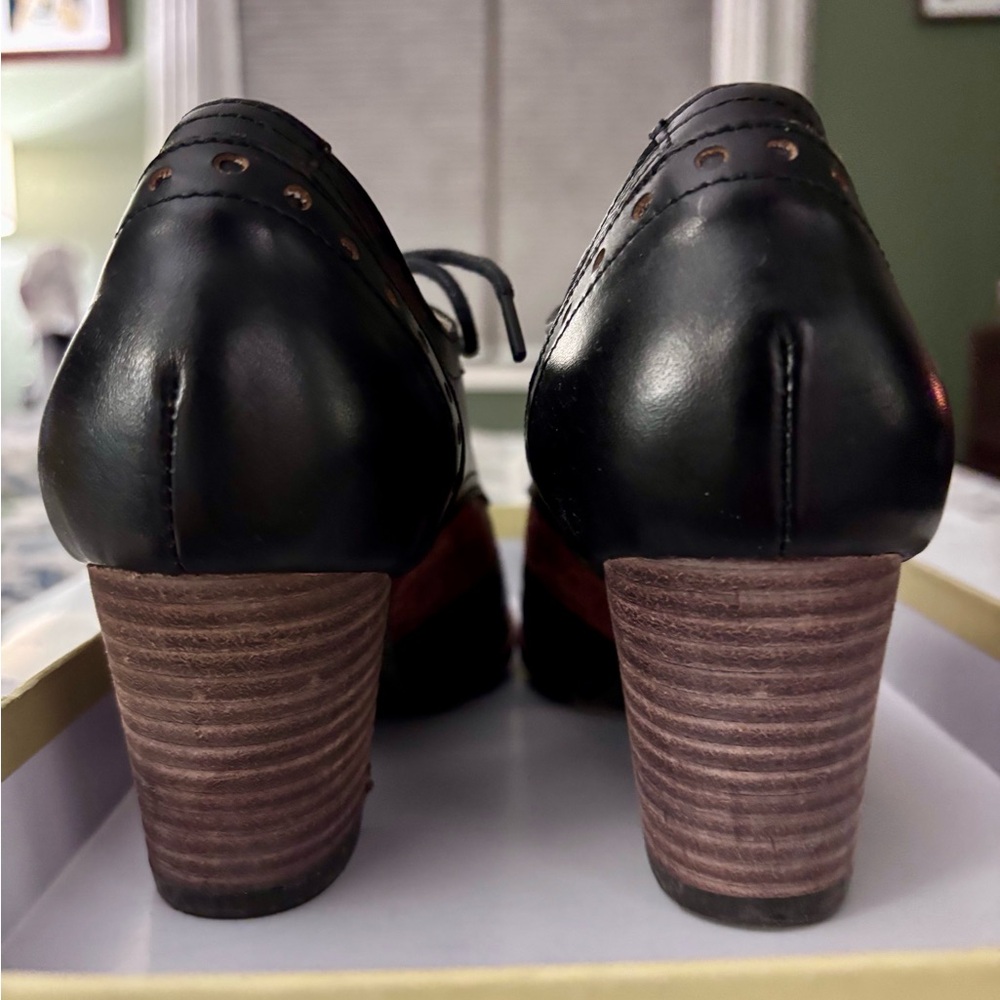 L’Artiste  / Spring Step  Heels - Black and Multicolor retro shoes , Oxford’s - Picture 7 of 10